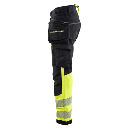 Blaklader 1125 Hi-Vis 4-Way Stretch Kneepad Trousers Black/Yellow