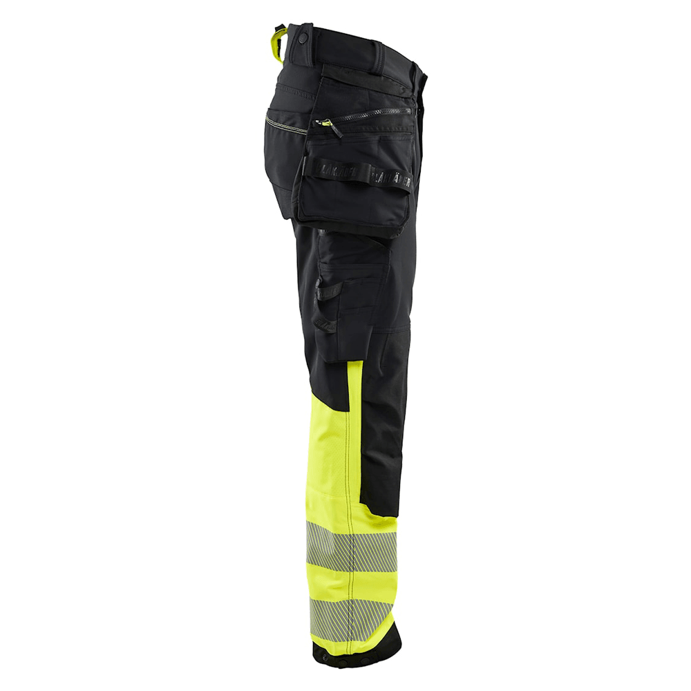 Blaklader 1125 Hi-Vis 4-Way Stretch Kneepad Trousers Black/Yellow