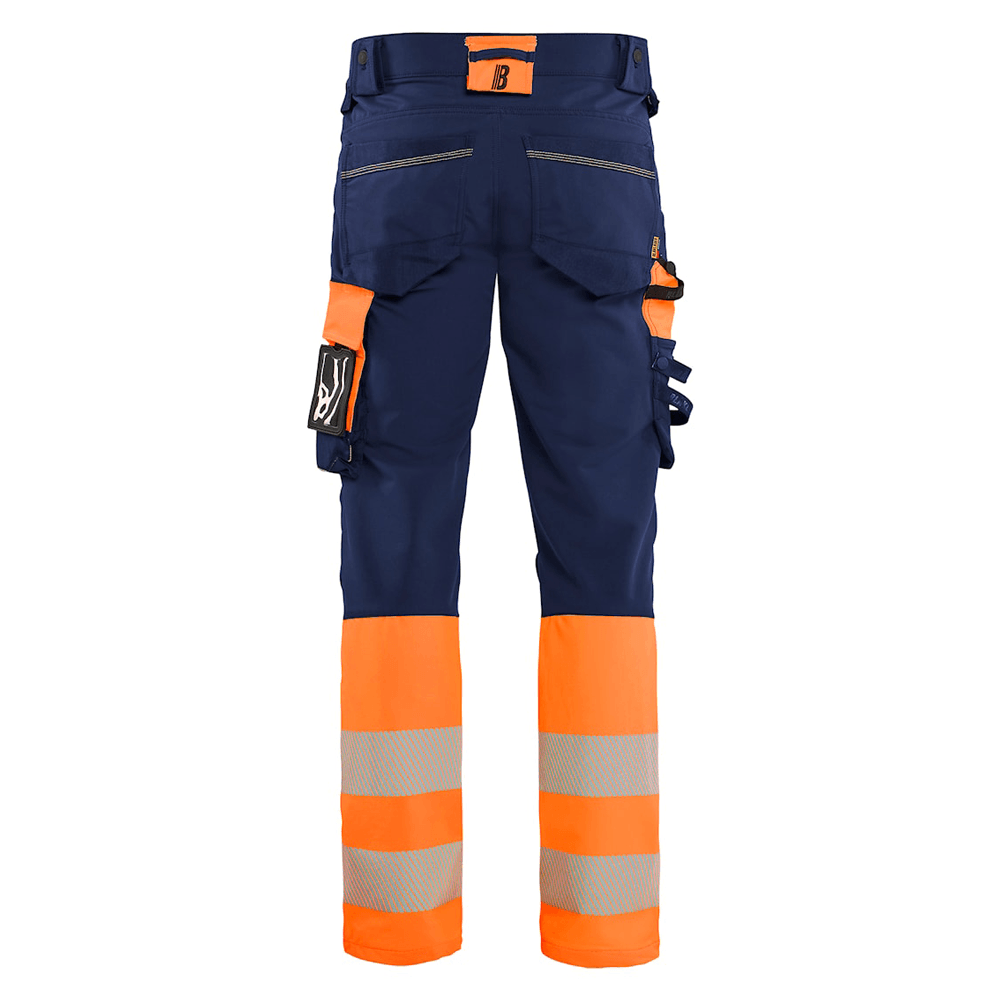 Blaklader 1126 Hi-Vis 4-Way Stretch Kneepad Trousers Navy/Orange