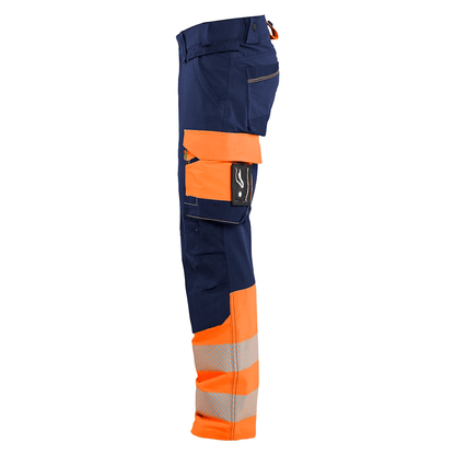 Blaklader 1126 Hi-Vis 4-Way Stretch Kneepad Trousers Navy/Orange