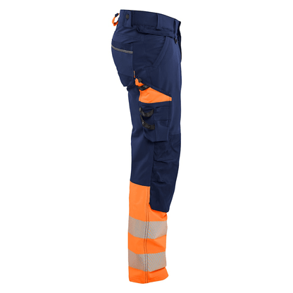 Blaklader 1126 Hi-Vis 4-Way Stretch Kneepad Trousers Navy/Orange