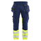 Blaklader 1130 Hi-Vis Stretch Kneepad Trousers Navy/Yellow