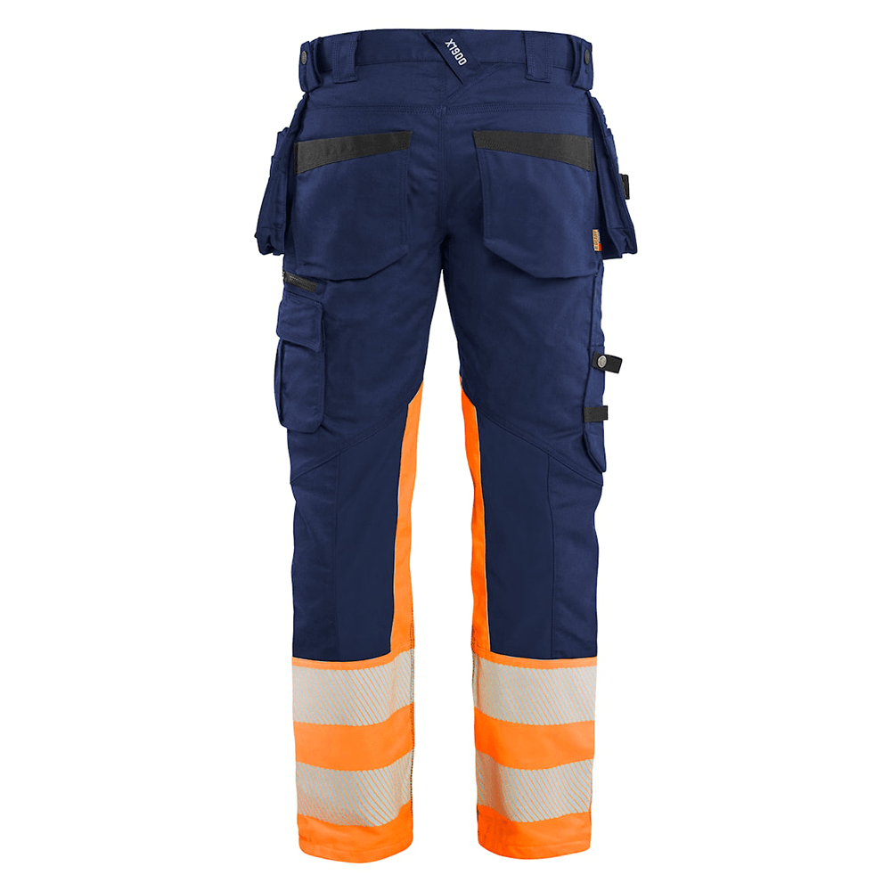 Blaklader 1130 Hi-Vis Stretch Kneepad Trousers Navy/Orange