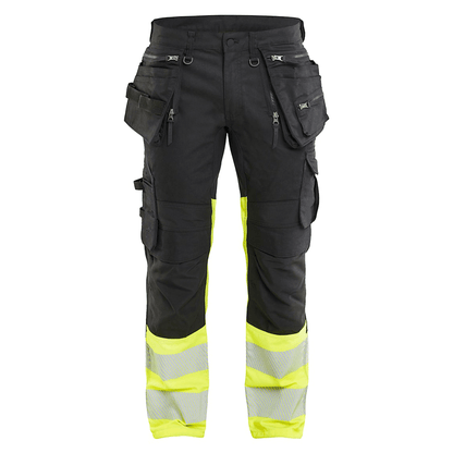 Blaklader 1130 Hi-Vis Stretch Kneepad Trousers Black/Yellow