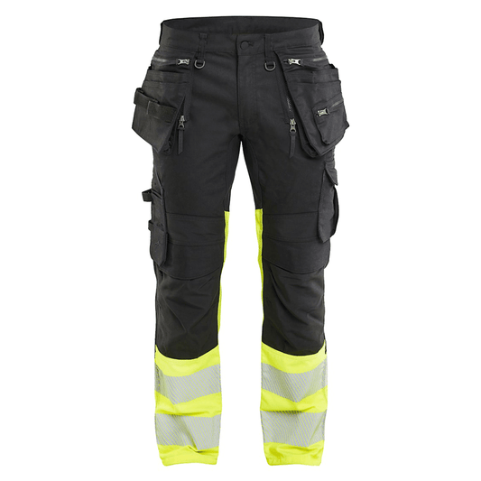 Blaklader 1130 Hi-Vis Stretch Kneepad Trousers Black/Yellow