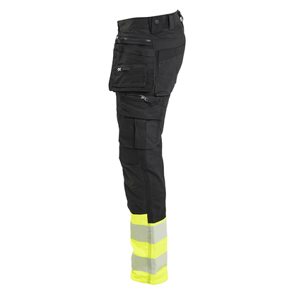 Blaklader 1130 Hi-Vis Stretch Kneepad Trousers Black/Yellow