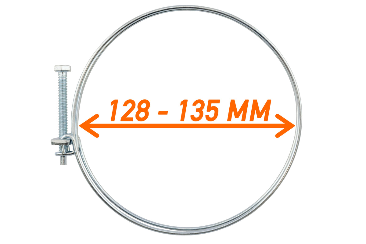 Double Wire Hose Clamp Galvanised 128mm-135mm