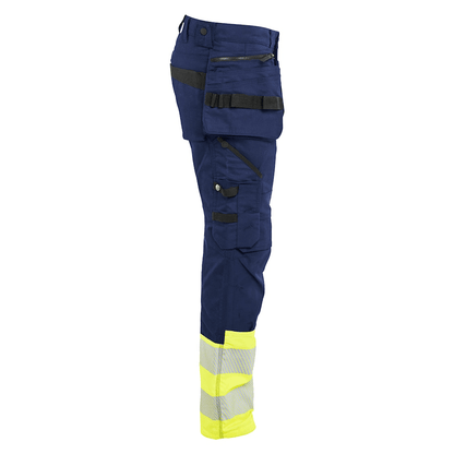 Blaklader 1130 Hi-Vis Stretch Kneepad Trousers Navy/Yellow