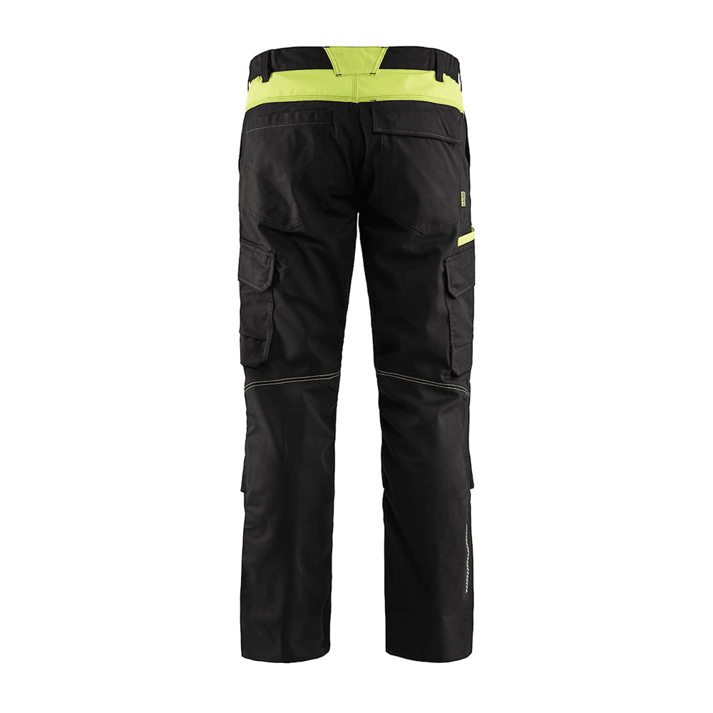 Blaklader 1444 Industry Stretch Trouser Black/Hi-Vis Yellow