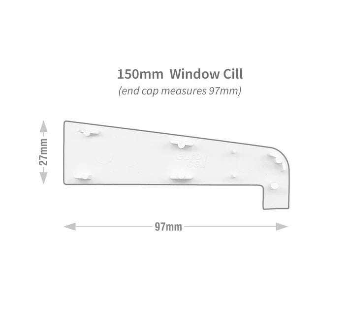 Eurocell 150mm Cill End Caps (White) – Pair