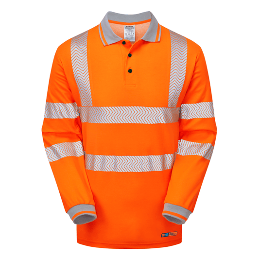 PULSAR LIFE LFE926 NB Hi-Vis Long Sleeve Orange Polo Shirt