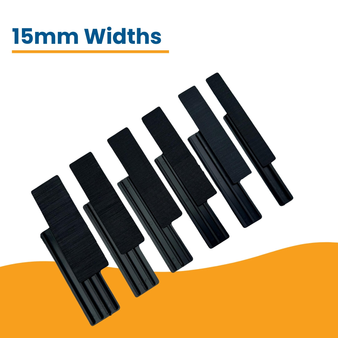 15mm Bridge Packers - Black HIPS Glazing Packers for Easy Leveling of Doors & Windows