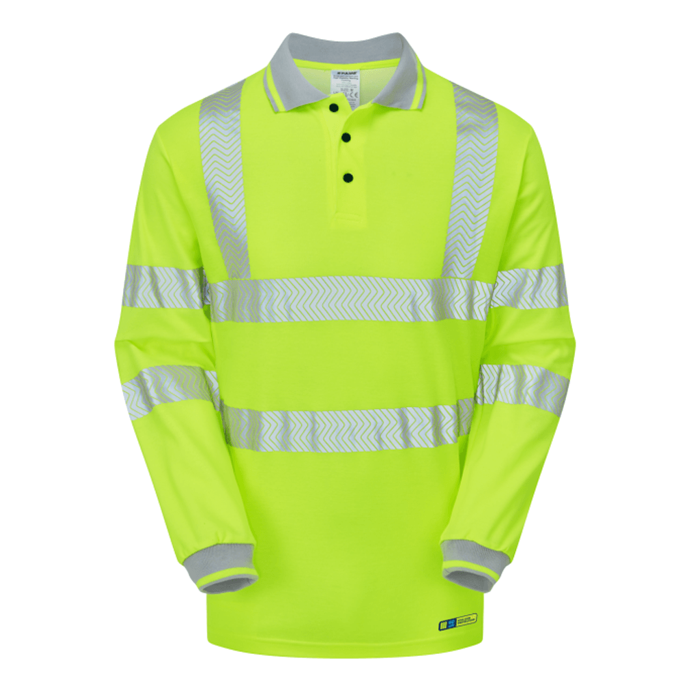 PULSAR LIFE LFE925 NB Hi-Vis Long Sleeve Yellow Polo Shirt