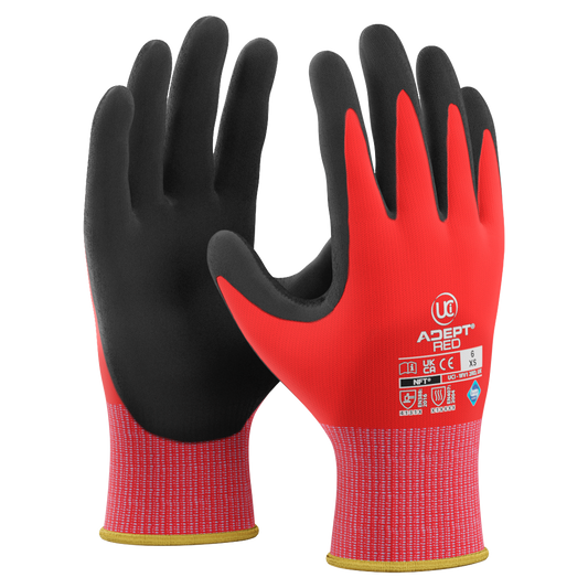 Adept Red NFT Palm Coated Gloves (10 Pack)