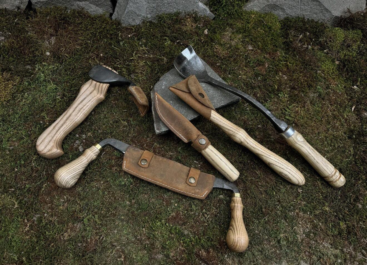 Handmade Wood Carving Tools: 7-Piece High Carbon Steel Knife Set