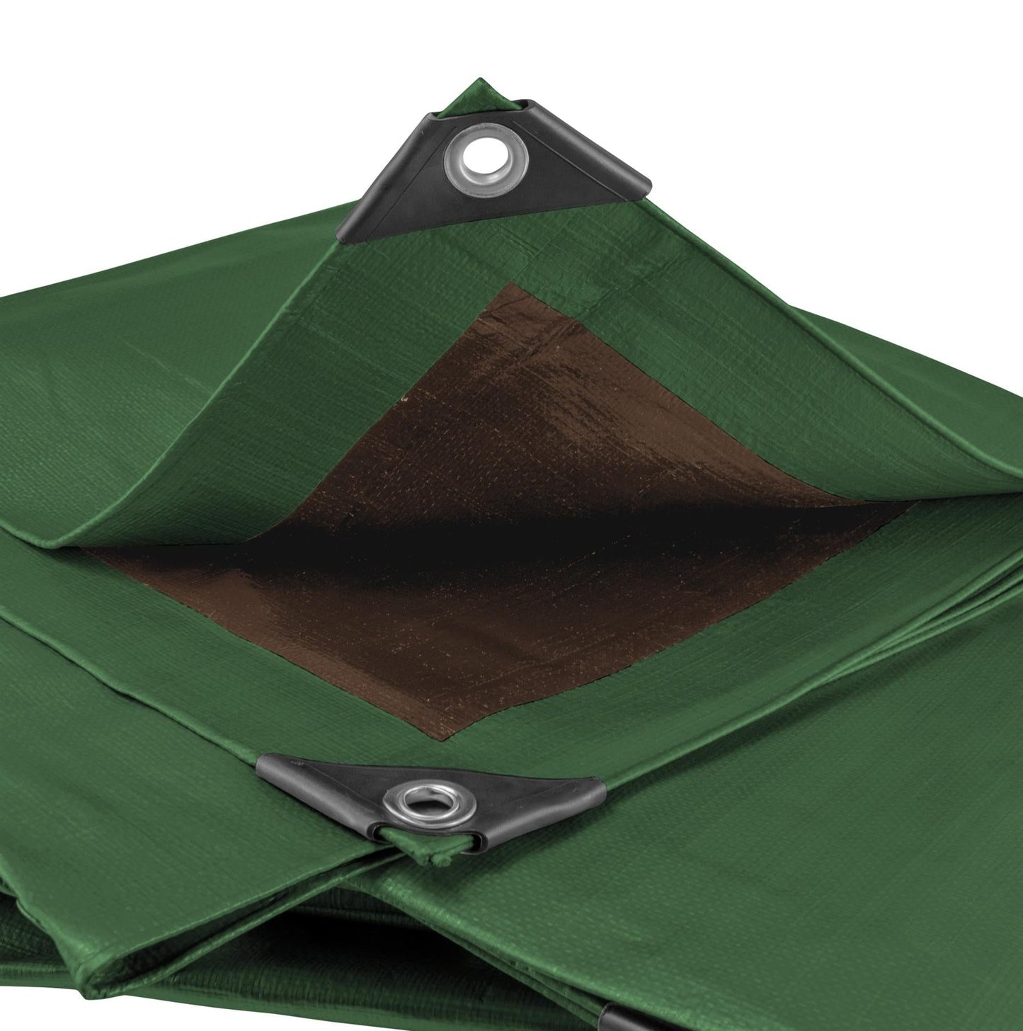 Green/Brown L-Grade Tarpaulin 2m x 2m