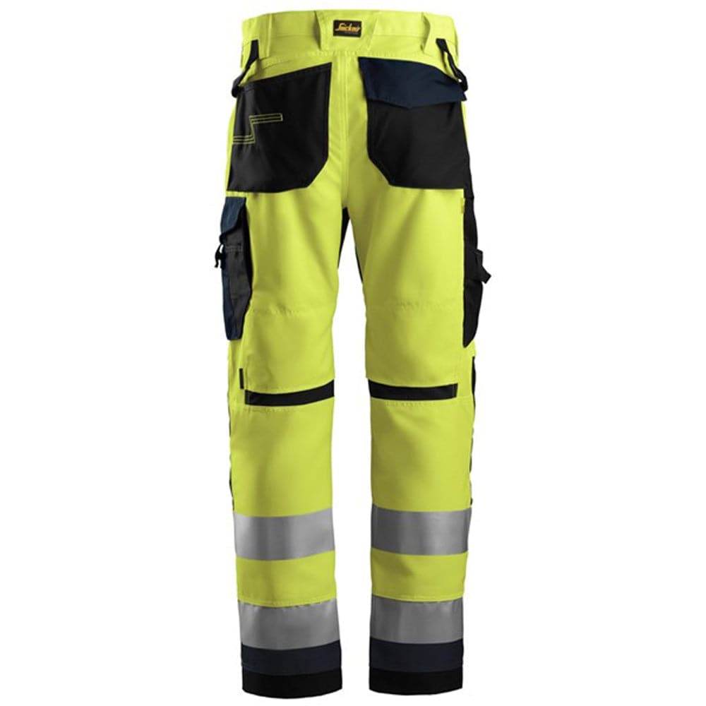 Snickers 6331 AllroundWork Hi-Vis Work Trousers+ Class 2 Hi-Vis Yellow