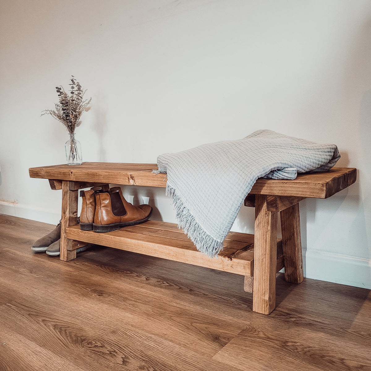VORA Rustic Bench For Entryway