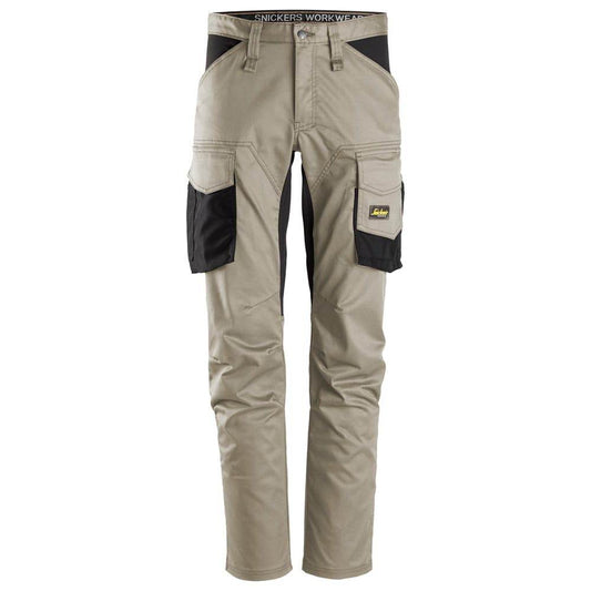 Snickers 6803 AllroundWork, Stretch Trousers without Knee Pockets Khaki