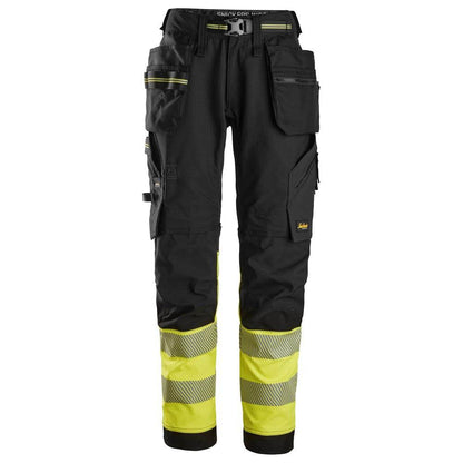 Snickers 6934 Hi-Vis Class 1 Stretch Work Trousers Holster Pockets
