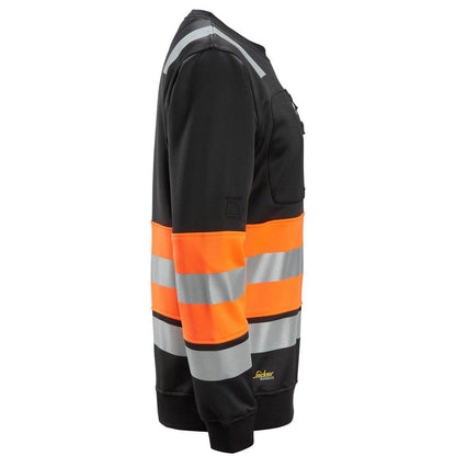 Snickers 8031 High-Vis Class 1 Sweatshirt Black/Orange 2XL