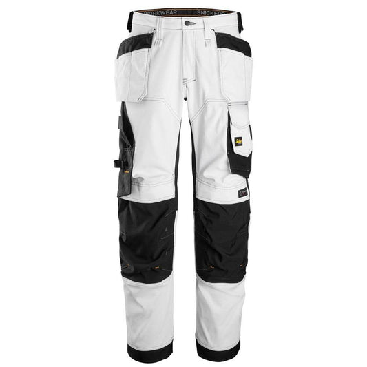 Snickers 6251 AllroundWork, Stretch Loose Fit Holster Pocket Work Trousers White