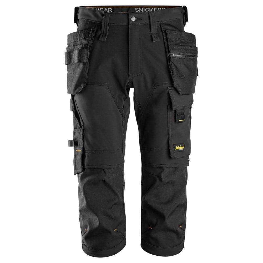 Snickers 6178 AllroundWork, 4-Way Stretch Pirate Trousers Holster Pockets Black / 48 (33" Waist, 32" Leg)