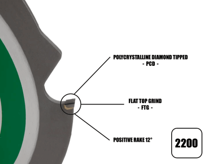 160mm x 20mm x 2.2mm 4 Tooth PCD Cement Fibre Board Circular Saw Blade - 2200