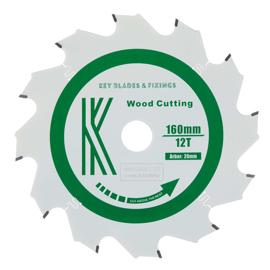 160mm x 20mm x 2.2mm "Cougar" 12T Rip Circular Saw Blade - 2201
