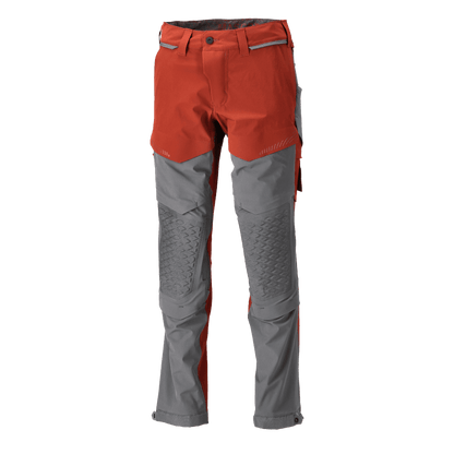 Mascot 22279 Ultimate Stretch Click System Pocket Trousers Autumn Red / Stone Grey