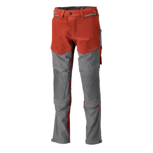 Mascot 22279 Ultimate Stretch Click System Pocket Trousers Autumn Red / Stone Grey