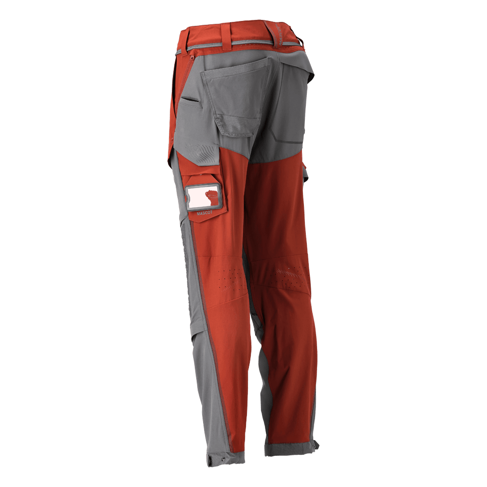 Mascot 22279 Ultimate Stretch Click System Pocket Trousers Autumn Red / Stone Grey