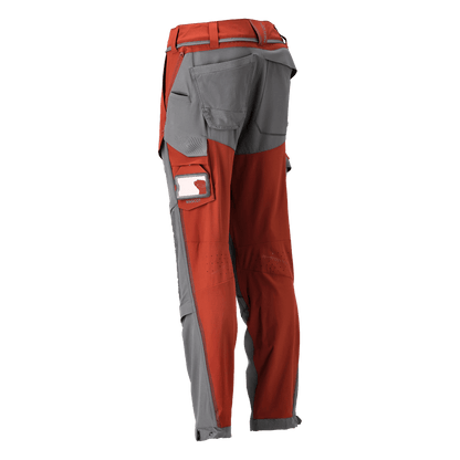Mascot 22279 Ultimate Stretch Click System Pocket Trousers Autumn Red / Stone Grey