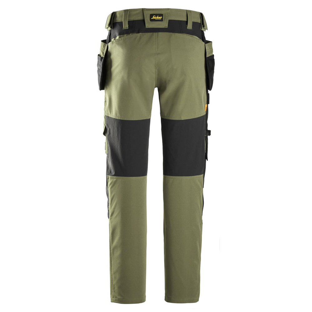 Snickers 6218 AllroundWork Holster Pocket 4-Way Stretch Trousers Khaki Green