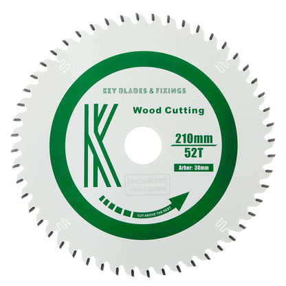 210mm x 30mm x 2.4mm 52 Tooth Track/Circular Circular Saw Blade - 2402