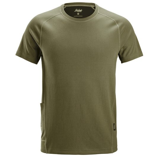 Snickers 2556 Stay Fresh Breathable T-Shirt Khaki Green Medium