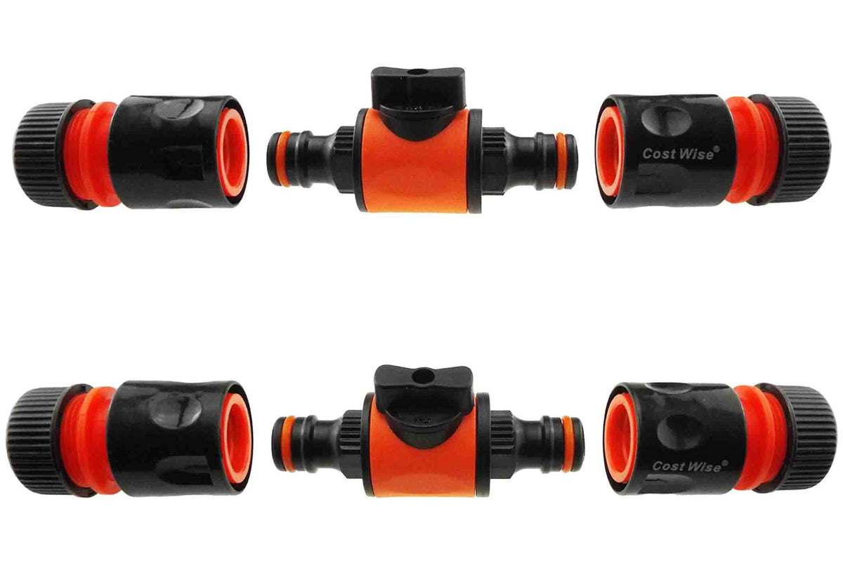 Cost Wise Snap On Male-Male In Line Valve Kit Black/Orange