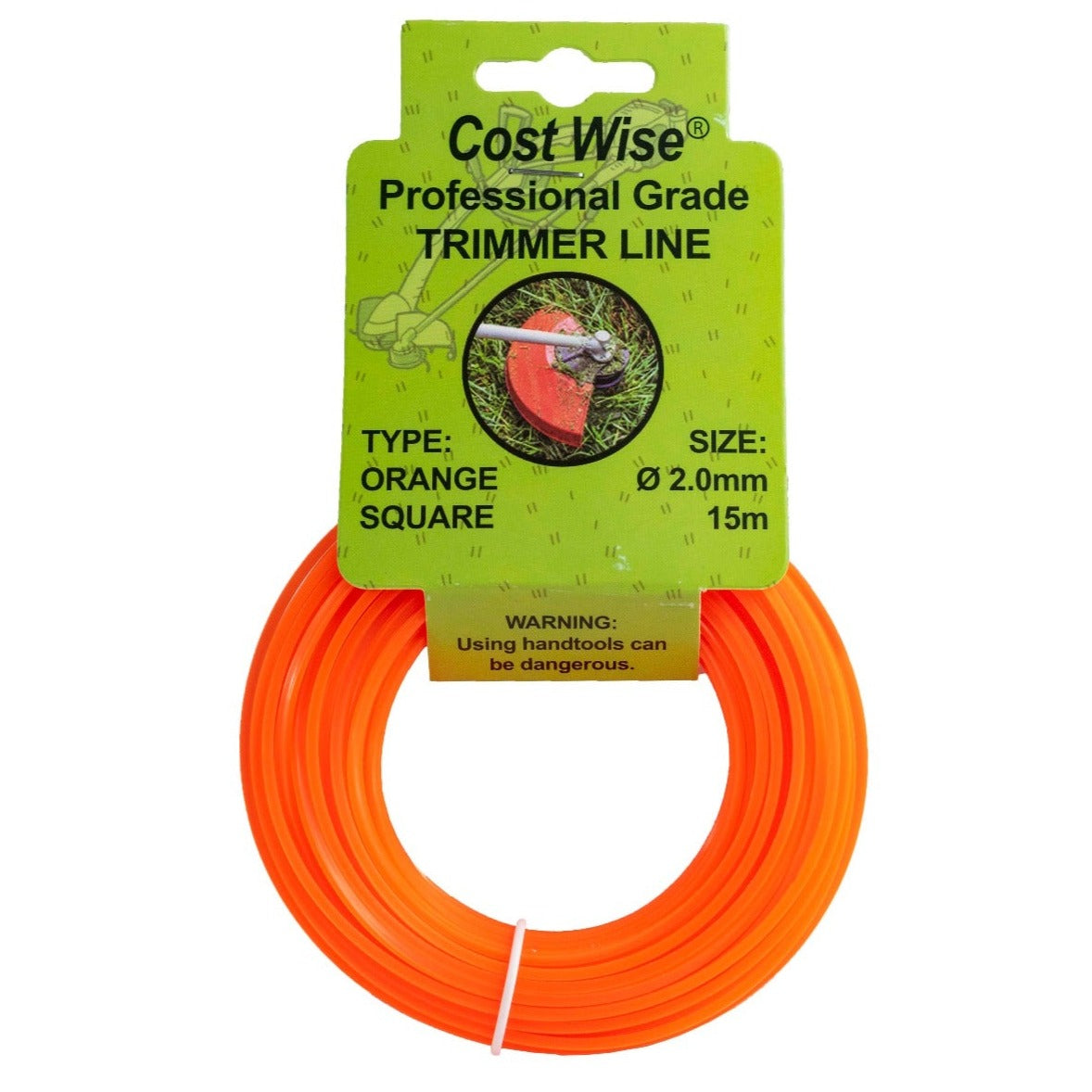 Strimmer Line Orange Square 2mm x 15m