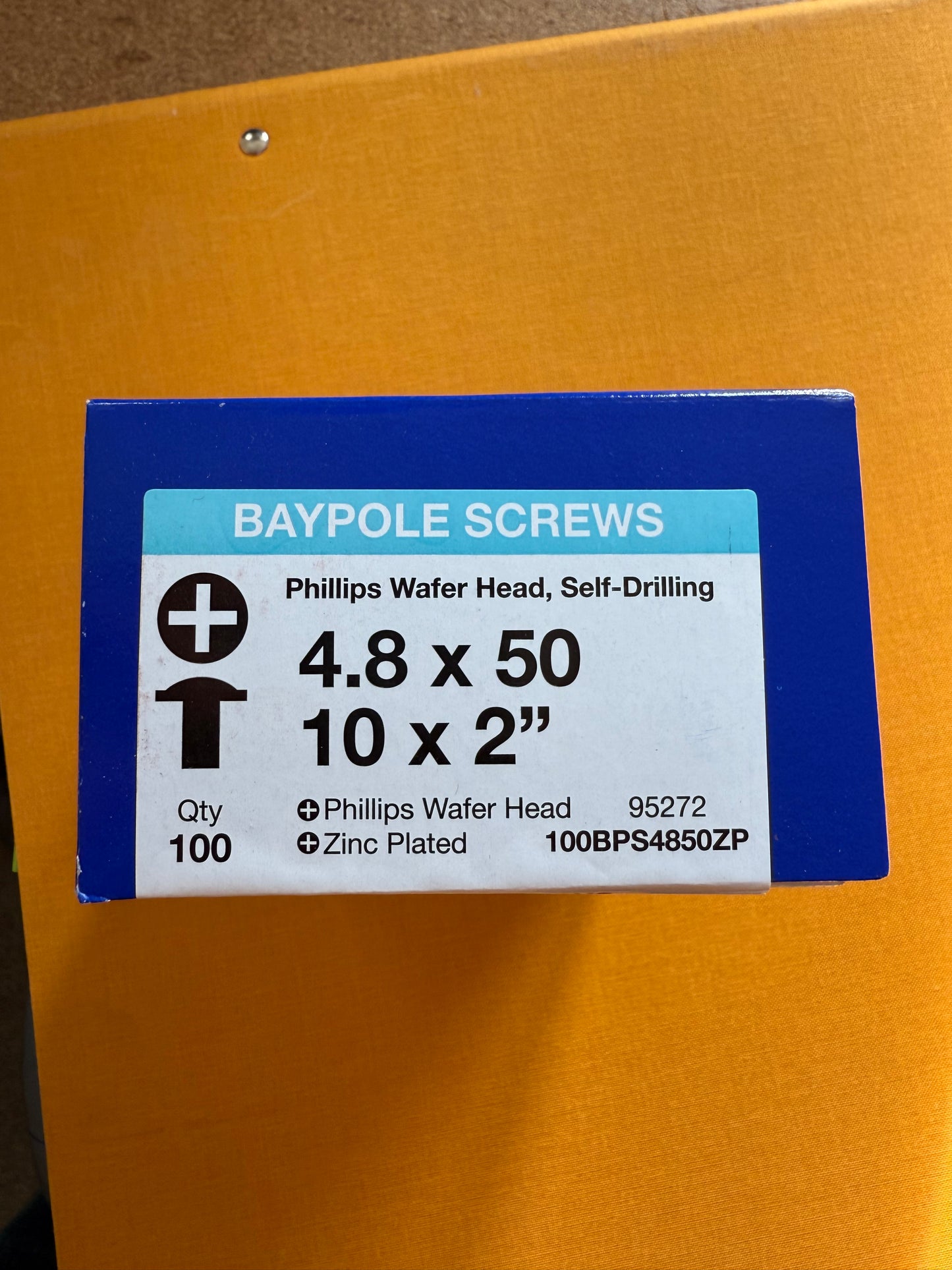 Baypole Screws BZP (Zinc Plated) 4.8mm – Self-Drilling – Pack Sizes 50 to 1000 – Available in Multiple Sizes