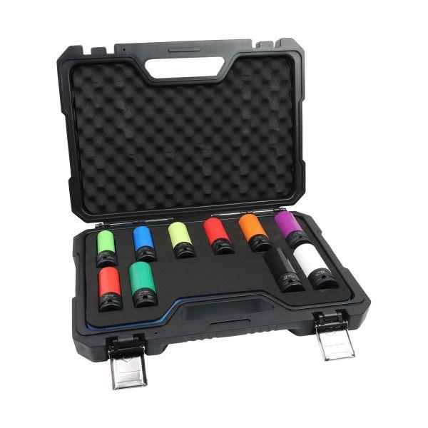 US PRO Tools 10PC Master Set - 1/2" DR Deep Impact Sockets For Alloy Wheels 7572