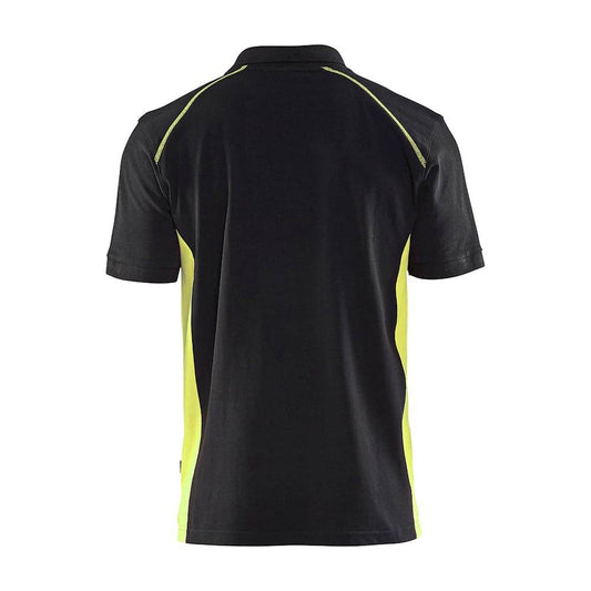 Blaklader 3324 Short Sleeve Polo Shirt Black / Hi-Vis Yellow