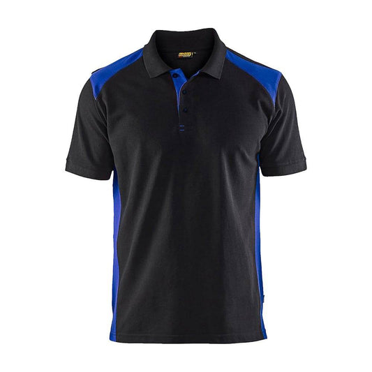 Blaklader 3324 Short Sleeve Polo Shirt Black / Cornflower Blue