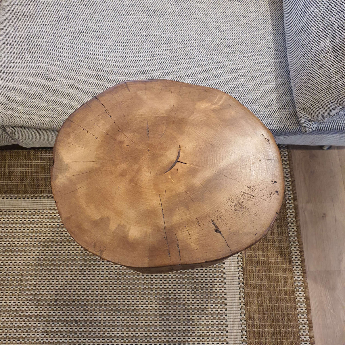 Ash Wood Round Chunky Coffee Table