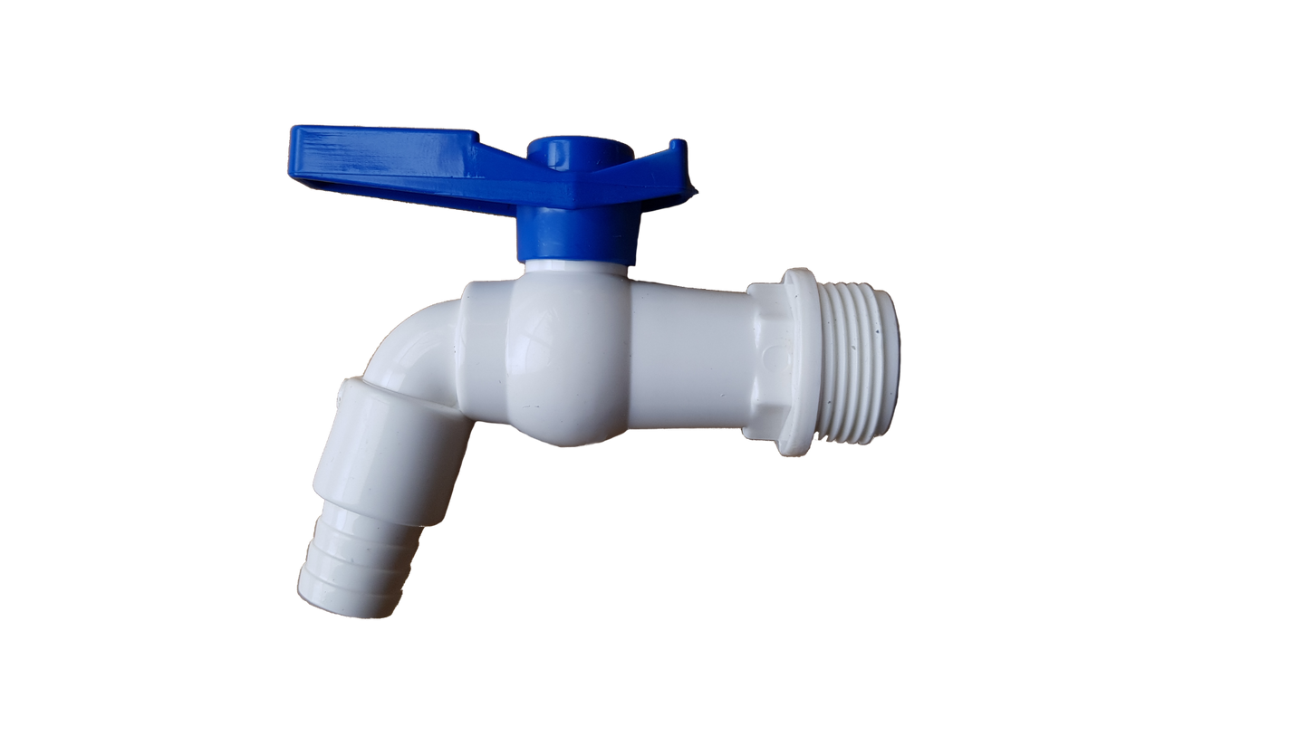 3/4" BSPM Plastic Tap White/Blue