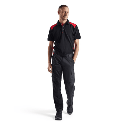 Blaklader 1448 Industry Stretch Kneepad Trousers Black/Red