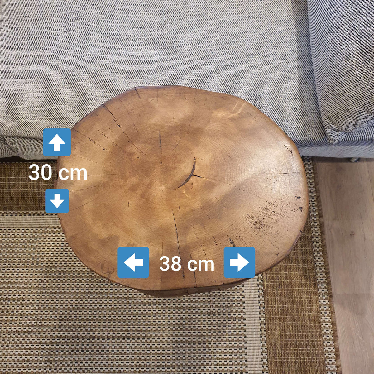 Ash Wood Round Chunky Coffee Table