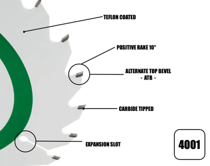 165mm x 20mm x 1.6mm 24 Tooth Track/Circular Saw Blade - 4001
