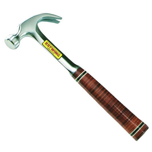 Estwing Curved Claw Hammer Leather Handle - One Piece Forged Steel