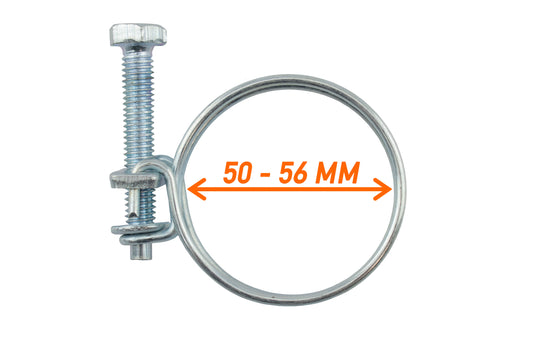 Double Wire Hose Clamp Galvanised 50mm-56mm