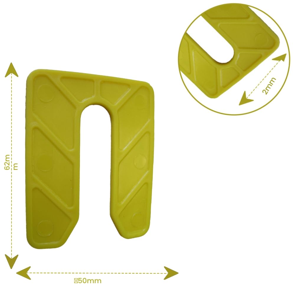 U Frame Plastic Shims Horseshoe for Easy Leveling - Glazing Packers, Construction & Door/Window Frames - Flat Plastic Spacers Shims for Battens & Dry Lining Systems